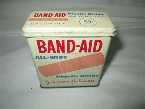 johnson and johnson metal band aid box|band aid adhesive bands.